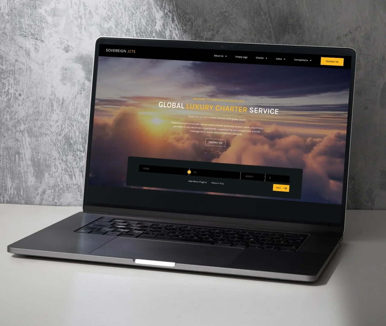 Sovereign Business Jets website design by Web Design Essex