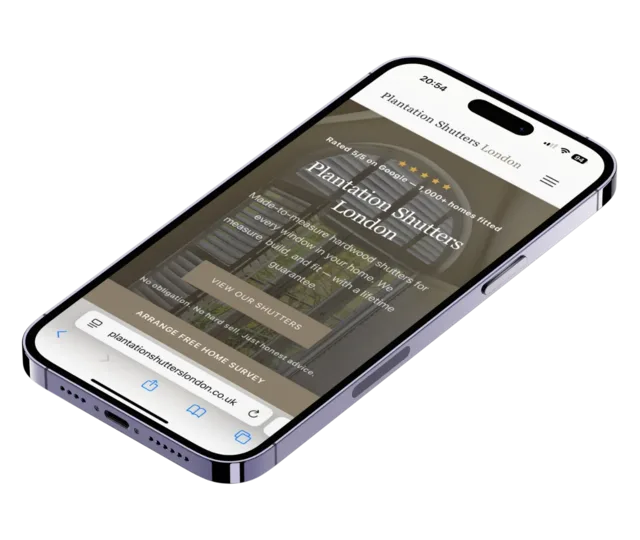 Plantation Shutters London website