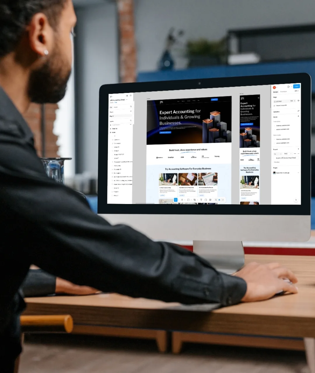 Website redesign process in Figma design tool